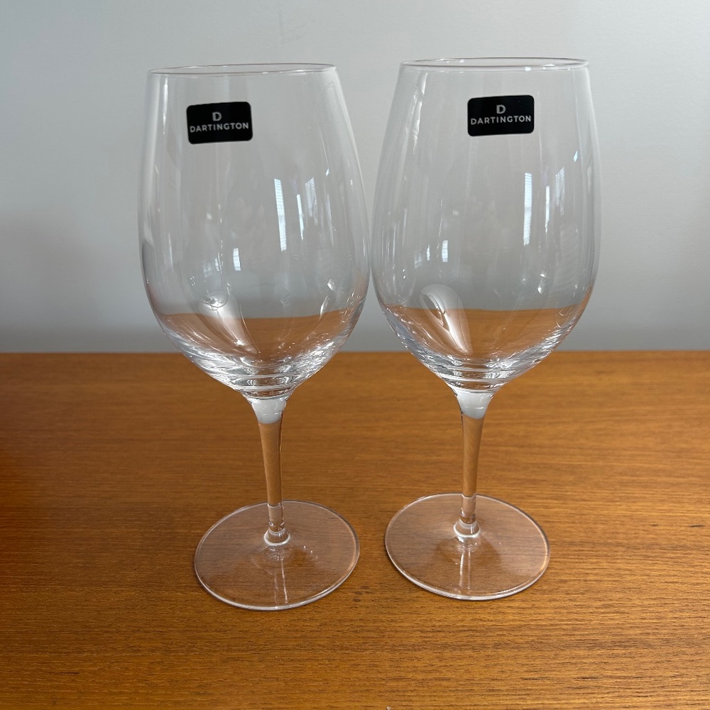 2 New Dartington Crystal Cabernet Glasses